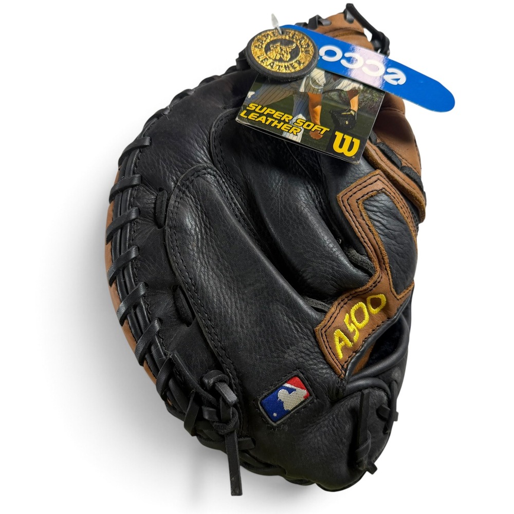 Wilson A500 32 inch Baseball Catchers Mitt ECCO Leather Black Tan A0500 CM NEW
